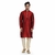 MAROON JACQUARD PRINTED STITCHED KURTA & PYJAMA