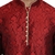 MAROON JACQUARD PRINTED STITCHED KURTA & PYJAMA