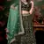 Green Cord Worked Velvet Semi Stitched Indian Wedding Lehenga Dress