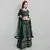 Green Thread Embroidered Georgette Semi Stitched Lehenga Choli For Bride