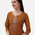 Seamore Pure Viscose Brown Embroidery For Women Stitched Kurta Set