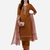 Seamore Pure Viscose Brown Embroidery For Women Stitched Kurta Set