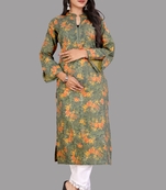Seamore Cotton Green Digital Print For Women Stitched Kurta Set