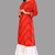 Seamore Rayon Red Bandhej Printed For Women Stitched Kurta Set