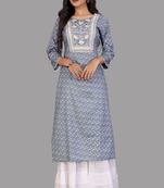 Seamore Rayon Slub Gray Digital Print For Women Stitched Kurta Set