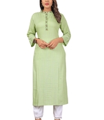 Seamore Rayon Pista Embroidery For Women Stitched Kurta Set