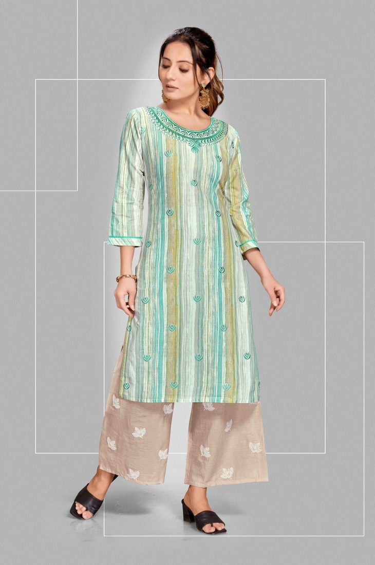 Seamore Cambric Ramagray Embroidery For Women Stitched Kurta Set