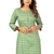 Seamore Cotton Rayan Slub Pista Mirror Work For Women Stitched Kurta Set