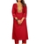 Seamore Cotton Slub Maroon Embroidery For Women Stitched Kurta Set
