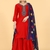 Seamore Musline Red Embroidery For Women Stitched Kurta Set