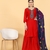 Seamore Musline Red Embroidery For Women Stitched Kurta Set