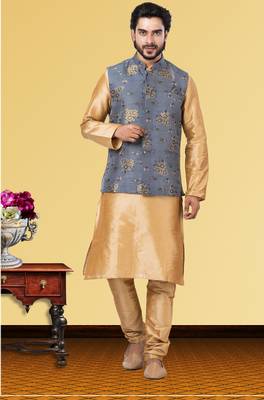 Designer Function Wear Heavy Kurta Pajama With Jacket 1