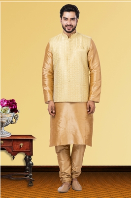 Designer Function Wear Heavy Kurta Pajama With Jacket 1