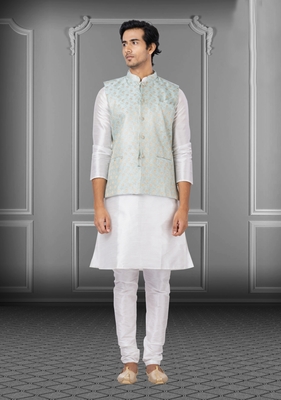 Designer Function Wear Heavy Kurta Pajama With Jacket 1
