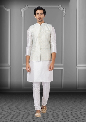 Designer Function Wear Heavy Kurta Pajama With Jacket 1