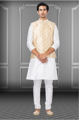 Designer Function Wear Heavy Kurta Pajama With Jacket 1