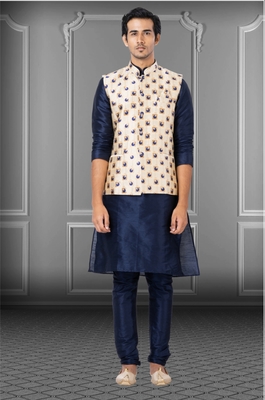 Designer Function Wear Heavy Kurta Pajama With Jacket 1