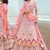 Pink embroidered georgette semi stitched lehenga