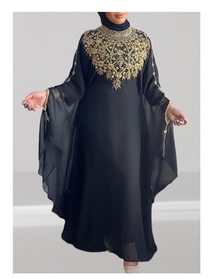 Sale!! Black Moroccan Dubai Kaftan Abaya Evening Royal Islamic Abaya Caftan Stone Work Dresses 1