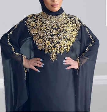 Sale!! Black Moroccan Dubai Kaftan Abaya Evening Royal Islamic Abaya Caftan Stone Work Dresses 2
