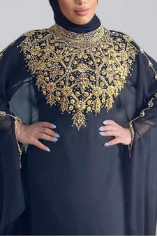 Sale!! Black Moroccan Dubai Kaftan Abaya Evening Royal Islamic Abaya Caftan Stone Work Dresses