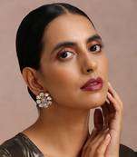 Dual Tone Polki Stud Earrings
