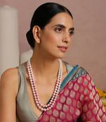 Pink And White Pearls Layered Necklace