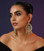 Mint Gold Tone Kundan Danglers