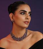 Purple Rhodium Finish Choker Set