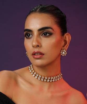 Gold Tone Kundan Choker Set 1