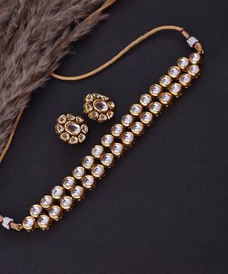 Gold Tone Kundan Choker Set 2