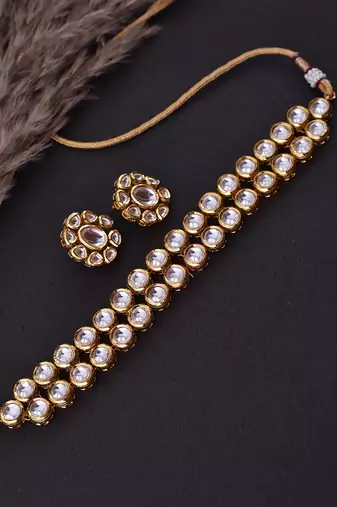 Gold Tone Kundan Choker Set