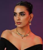 Gold Tone Temple Choker Set