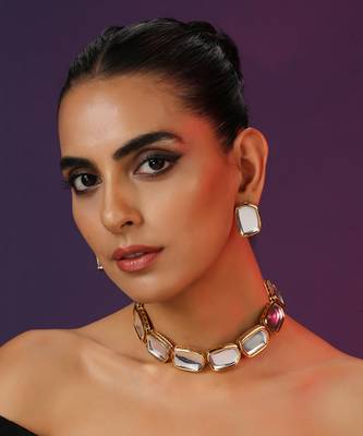 Gold Tone Kundan Choker Set 1