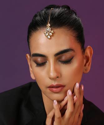 Gold Tone Kundan Maang Tikka 1