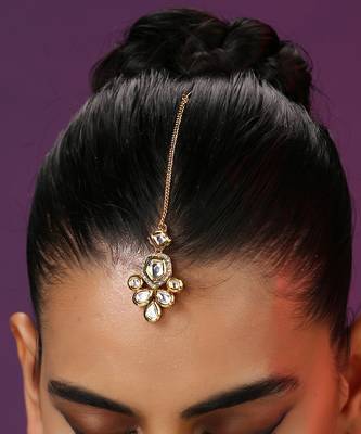 Gold Tone Kundan Maang Tikka 3