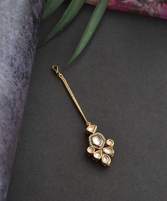 Gold Tone Kundan Maang Tikka 4