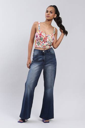 LABEL Blue Wide Leg Jean