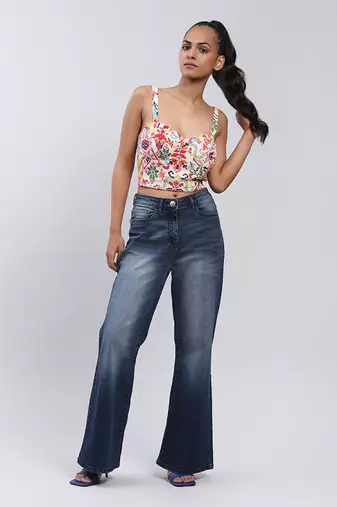 LABEL Blue Wide Leg Jean