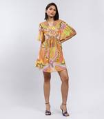 LABEL Yellow Printed Short Dress