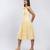 Yellow Strappy Solid Long Dress