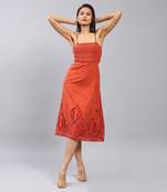 LABEL Brown Sleevless Solid Long Dress