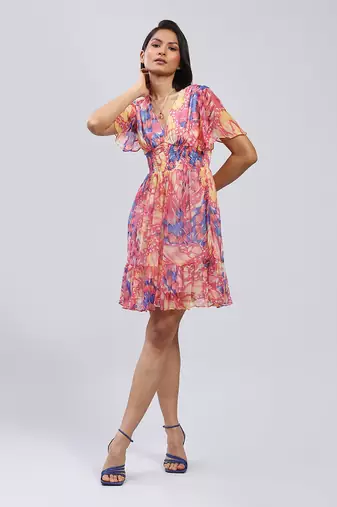 LABEL Pink Printed Short Dress