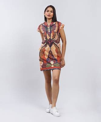 LABEL Black Boho Print Short Dress 1