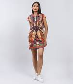LABEL Black Boho Print Short Dress
