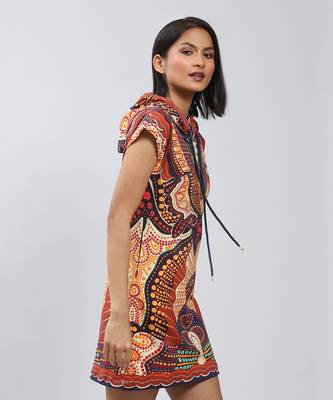 LABEL Black Boho Print Short Dress 3