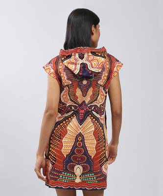 LABEL Black Boho Print Short Dress 4