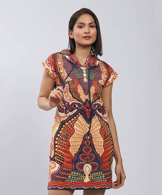LABEL Black Boho Print Short Dress 5