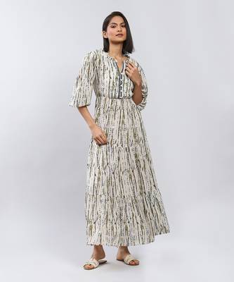 LABEL Grey Shibori Print Maxi Dress 1