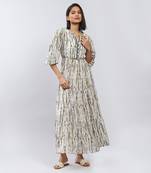 LABEL Grey Shibori Print Maxi Dress